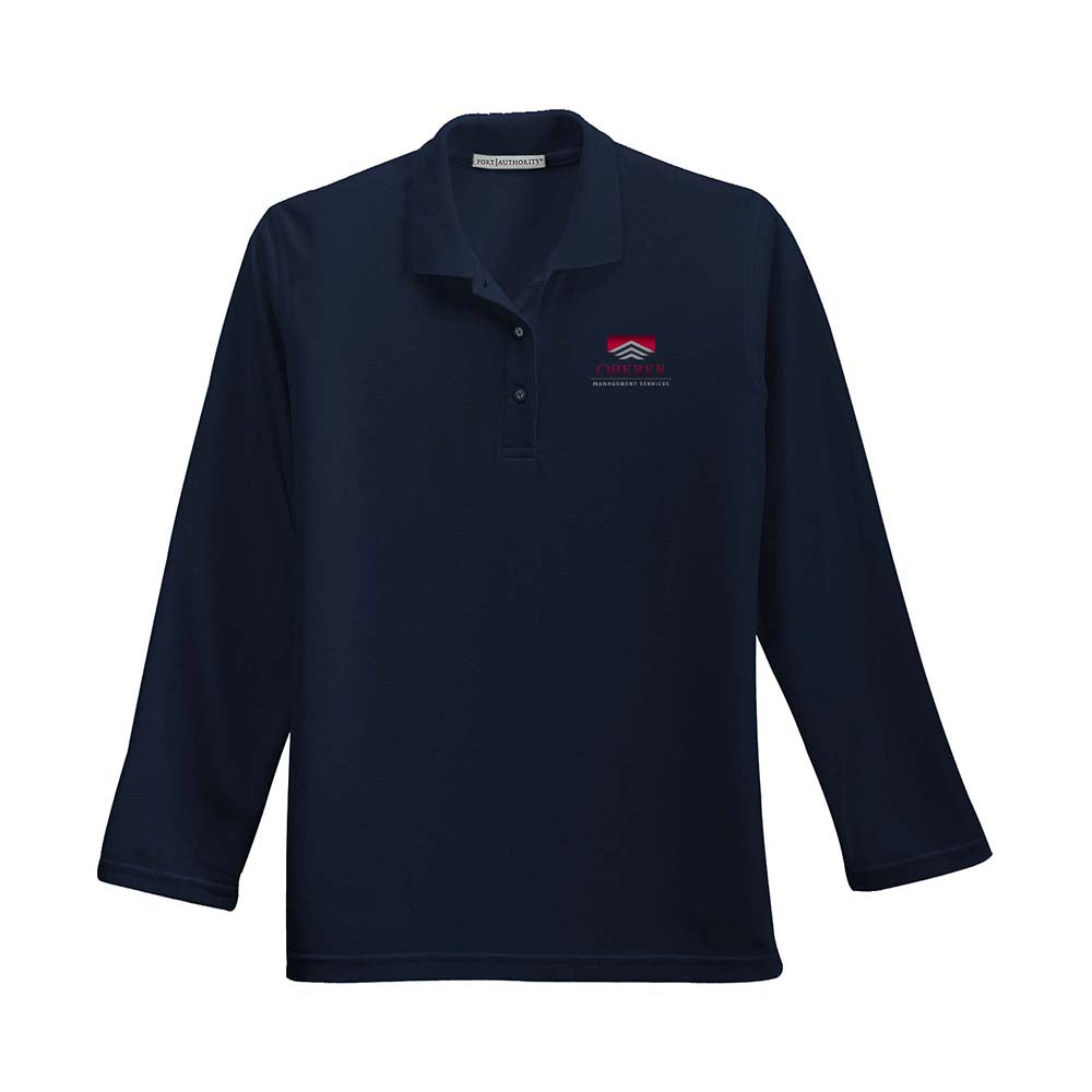 Port Authority Ladies Silk Touch Long Sleeve Polo